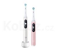 Oral-B | Brosse à dents électrique iO 6 Duo - Blanc/Rose - Avec IA et 5 modes de nettoyage - Pour des dents saines