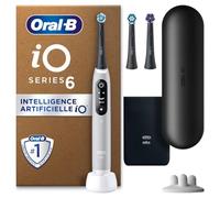 Oral-B iO 6N Brosse À Dents Électrique Grise Pour Adultes, 5 Modes Avec Blancheur Et Soin Des Gencives, Brossette Douce Et Ronde, 3 Embouts De Rechange, 1 Chargeur, 1 Étui De Voyage