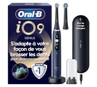 Oral-B Brosse à Dents Electrique iO 9, 2 Brossettes de Rechange, Bleu Saphir - 7 Modes de Brossage dont Smart Adapt, Blancheur, Soin Gencives, Charge Rapide de la Batterie, Capteur de Pression, Etui