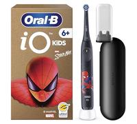 Oral-B Brosse à Dents Electrique iO Kids, Brossette, Spider-Man, Noire | 3 Modes de Brossage en Douceur pour Enfants de 6 Ans, Minuteur Musical, Embout Rond de Rechange, Etui, en Carton