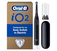 Oral-B Brosse à dents électrique iO2, 1 tête de brosse à dents douce, 1 étui de voyage, 1 support de recharge de voyage, brosse à dents Oral B pour adultes (noir nuit), conçue par Braun, prise