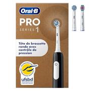Oral-B Brosse à Dents Electrique Pro 1 avec 3 Brossettes de Rechange, Noire