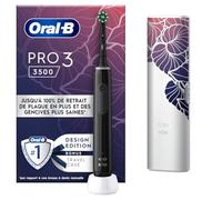 Oral-B Brosse A Dents Electrique Pro 3 Noire Avec 3 Modes De Nettoyage 3D Dont Blancheur, Brossage Avec Des Oscillo-Rotations Et Pulsations, Brossette De Rechange Ronde Oral B, Chargeur