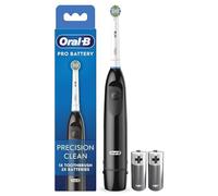 Oral-B Brosse à dents Pro Batterie, Precision Clean - Tête de brosse à dents - Élimine la plaque dentaire - 2 piles incluses - Noir