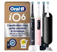 Oral-B Brosses à Dents Electriques iO 6 Duo, 4 Brossettes, Noire, Rose