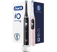 Oral-B | Brosses à dents électriques - iO Series 6 - Noir et rose - Avec IA et 5 modes de nettoyage