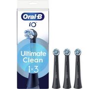 Oral-B Têtes de rechange iO Series Ultimate Clean Black, têtes rondes originales, poils CrissCross, retrait de la plaque, 3