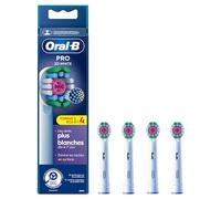 Oral-B Brossettes de Rechange 3D White, lot de 4, Blanches