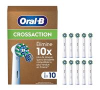 Oral-B Brossettes de Rechange Cross Action, lot de 10, Blanches