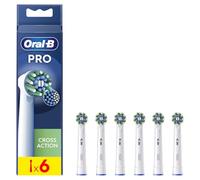 Oral-B Brossettes de Rechange Cross Action, lot de 6, Blanches - Recharges Brosse à Dents Électrique Pro, Filaments pour Eliminer la Plaque Dentaire