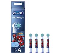 Oral-B Brossettes de Rechange Pro Kids, Spider-Man, Multicolores, Lot de 4 | Embouts Ronds, Doux pour des Gencives Sensibles, Recharges Brosse à Dents Électrique Enfants Dès 3 Ans