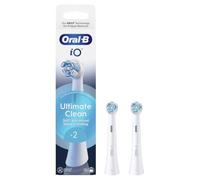 Oral-B Brossettes de Rechange Ultimate Clean, lot de 2, Blanches | Recharges Brosse à Dents Électrique iO, pour Adultes, Tête Ronde pour un Brossage en Profondeur