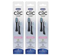 Oral-B Clic Lot de 3 têtes de brosse à dents de rechange pour brosse à dents Sensitive Clean Noir