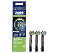 Oral-B CrossAction Lot de 3 têtes de brosses de rechange, pour brosse à dents électrique, avec technologie CleanMaximiser, noires