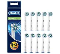 Oral-B CrossAction Pack de 8 + 2 Brossettes de Rechange pour Brosse à Dents Électrique, Bleu