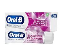 Oral-B Dentifrice Blancheur Glamour 3D White Advanced Luxe Perfection Contre Les Taches En Surface, Conçu Pour Un Brossage Des Dents Avancé, Arome Menthe Douce, 75ml