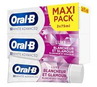 Oral-B Dentifrice Blancheur Glamour 3D White Advanced Luxe Perfection Contre Les Taches En Surface, Conçu Pour Un Brossage Des Dents Avancé, Arome Menthe Douce, Pack De 150ml