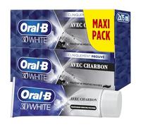 Oral-B Dentifrice Charbon 3D White Pour Effet Blancheur Dès Le Premier Brossage Des Dents, Pack De 2 x 75ml