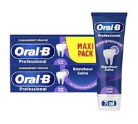 Oral-B Dentifrice Protection Contre L’Erosion De L’Email Professional Blancheur Saine Arctic Fresh, Arôme Menthe Poivrée Douce, Conçu Pour Un Brossage Des Dents En Douceur, Maxi Pack De 2 x 75ml