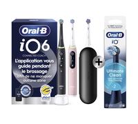 Oral-B Brosse à dents électrique iO 6 Pack 2 noir/rose 5 modes capteur pression 3+2 brossettes étui