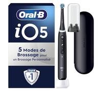 Oral-B Ensemble Brosse A Dents Electrique iO 5 Noire Et Lot De 2 Brossettes De Rechange Oral B iO Gentle Care, AUTHENTIQUES, 5 Modes De Brossage Dont Blancheur, Embouts Souples Pour Gencives Sensibles