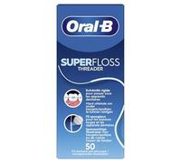 Oral-B Fil Dentaire Avec Enfileur Pour Nettoyer Les Appareils Orthodontiques Et Les Bagues, Extrémité Rigide Pour Passer Sous Les Appareils Dentaires, Fil Dentaire Oral B Spongieux, 50 Brins