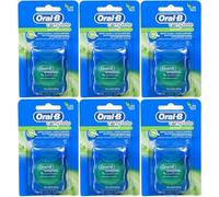 Oral-B Fil dentaire ciré Satin Floss au goût de menthe - Texture satinée - 50 mètres (Lot de 6)