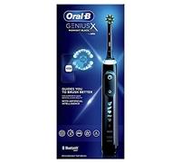 Oral-B Genius X Brosse à dents Electrique, 1 Manche Noir Rechargeable avec Intelligence Artificielle, 1 Tête de rechange, Cadeau Fêtes des Pères