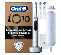Oral-B iO 10 Brosse A Dents Electrique Blanche, Coaching Et Contrôle De Pression, 7 Modes De Nettoyage Avec Soin Des Gencives Et Douceur, 3 Brossettes De Rechange Oral B, Chargeur, Etui De Voyage