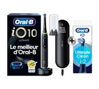 Oral-B iO10 Brosse à Dents Électrique Black - 7 Modes de Brossage dont Blancheur et Soin des Gencives, Capteur de Pression, Batterie Rechargeable, Coach de Brossage, Etui de Voyage Chargeur