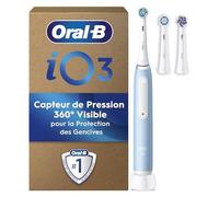 Oral-B iO 3N Brosse À Dents Électrique, Un Capteur De Pression Pour Protéger Les Gencives Et Les Dents Sensibles, Des Accessoires, 3 Brossettes Douces De Rechange, 1 Chargeur, 3 Modes De Nettoyage