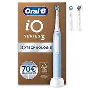 Oral-B iO 3 Brosse A Dents Electrique Bleue Avec 3 Brossettes De Rechange, 3 Modes De Nettoyage Dont Douceur Et Blancheur, Embouts Oral B, Capteur De Pression Pour Protéger Gencives Et Dents Sensibles