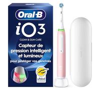 Oral-B iO 3 Brosse à dents électrique, Rose Blush, 1 tête de brosse, Batterie longue durée, Étui de voyage