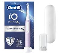 Oral-B iO 4 Brosse À Dents Électrique, 1 Manche Violet, Le Capteur De Pression Pour Protéger Les Gencives, Des Accessoires, 1 Brossette Ronde De Rechange, 1 Chargeur, 1 Étui De Voyage