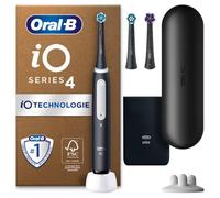 Oral-B iO 4 Brosse À Dents Électrique Noire Pour Adultes, 4 Modes De Nettoyage Avec Blancheur Et Extra Douceur Pour Protéger Les Gencives, 3 Brossettes De Recharge, 1 Chargeur, 1 Étui De Voyage