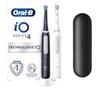 Oral-B iO Series 4 Duo Adulte Brosse à dents vibrante Noir, Blanc