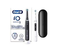 Oral-b io 5 - duo avec etui de voyage - noire et blanche - brosses à dents électriques connectées