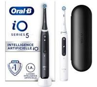 Oral-b io 5 - duo avec etui de voyage - noire et blanche - brosses à dents électriques connectées Multicouleur G
