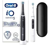 Oral-B iO 5 Lot De 2, Brosses a Dents Électriques Noire et Blanche, 2 Brossettes