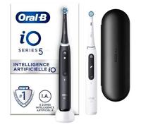 Oral-B iO 5 Lot De 2, Brosses a Dents Électriques Noire et Blanche, 2 Brossettes