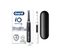 Oral-B iO 5 Lot De 2, Brosses À Dents Électriques Noire et Blanche, 2 Brossettes