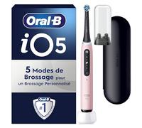 Oral-B iO 5N Brosse À Dents Électrique Rose connectée Bluetooth, 1 Brossette, 1 Étui De Voyage