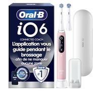 Oral-B iO 6 Brosse A Dents Electrique Rose, 6 Modes De Nettoyage Avec Soin Des Gencives, Douceur, Blancheur, Conseils De Brossage En Temps Réel, Brossette Oral B De Rechange, Chargeur, Etui