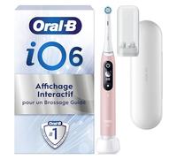 Oral-B iO 6 Brosse A Dents Electrique Rose, 6 Modes De Nettoyage Avec Soin Des Gencives, Douceur, Blancheur, Conseils De Brossage En Temps Réel, Brossette Oral B De Rechange, Chargeur, Etui