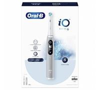 Oral-B iO 6 Brosse électrique, 1 manche avec écran noir et blanc, 1 tête de rechange, 1 étui de voyage, conçu par Braun, gris