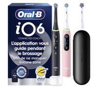 Oral-B Brosse à dents électrique iO 6 Pack 2 noir/rose 5 modes capteur pression 3+2 brossettes étui