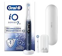 Oral-B iO 7 Brosse À Dents Électrique Blanche, Un Capteur De Pression Pour Protéger Les Gencives Sensibles, Des Accessoires, 2 Brossettes De Rechange, 1 Chargeur, 1 Étui De Voyage, Emballage En Carton