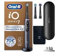 Oral-B iO 7 Brosse À Dents Électrique Noire, Un Capteur De Pression Pour Protéger Les Gencives Sensibles, Des Accessoires, 2 Brossettes De Rechange, 1 Chargeur, 1 Étui De Voyage, Emballage En Carton