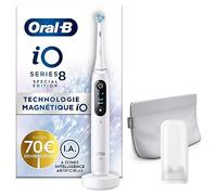 Oral-B iO-8- Brosse À Dents Électrique Rechargeable Édition Spéciale,1 Manche Haut De Gamme Blanc Avec Technologie Magnétique Révolutionnaire, 1 Brossette, 1 Pochette Magnétique