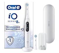 Oral-B iO 8N Brosse À Dents Électrique Blanche connectée Bluetooth, 2 Brossettes, 1 Étui De Voyage, Ensemble de 4 pièces